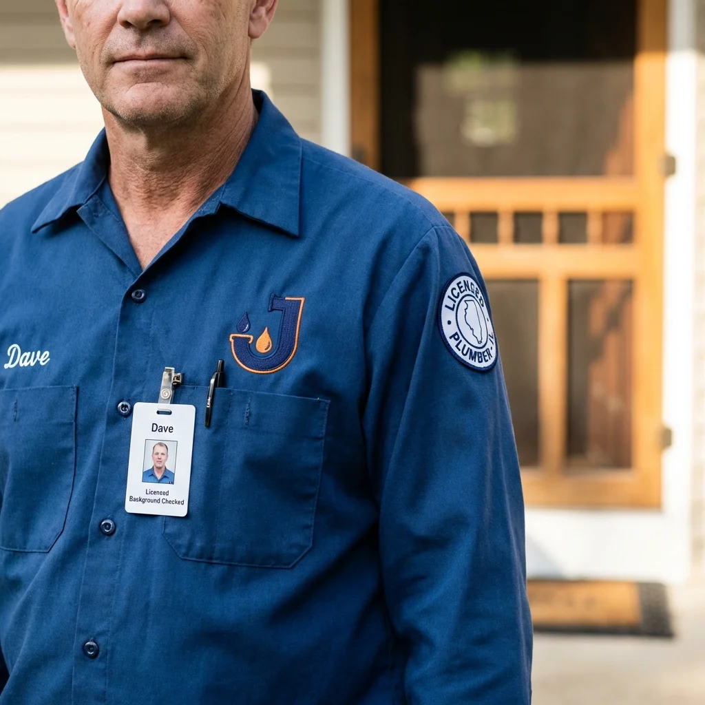 Licensed plumber showing ID badge in Joseph City, AZ