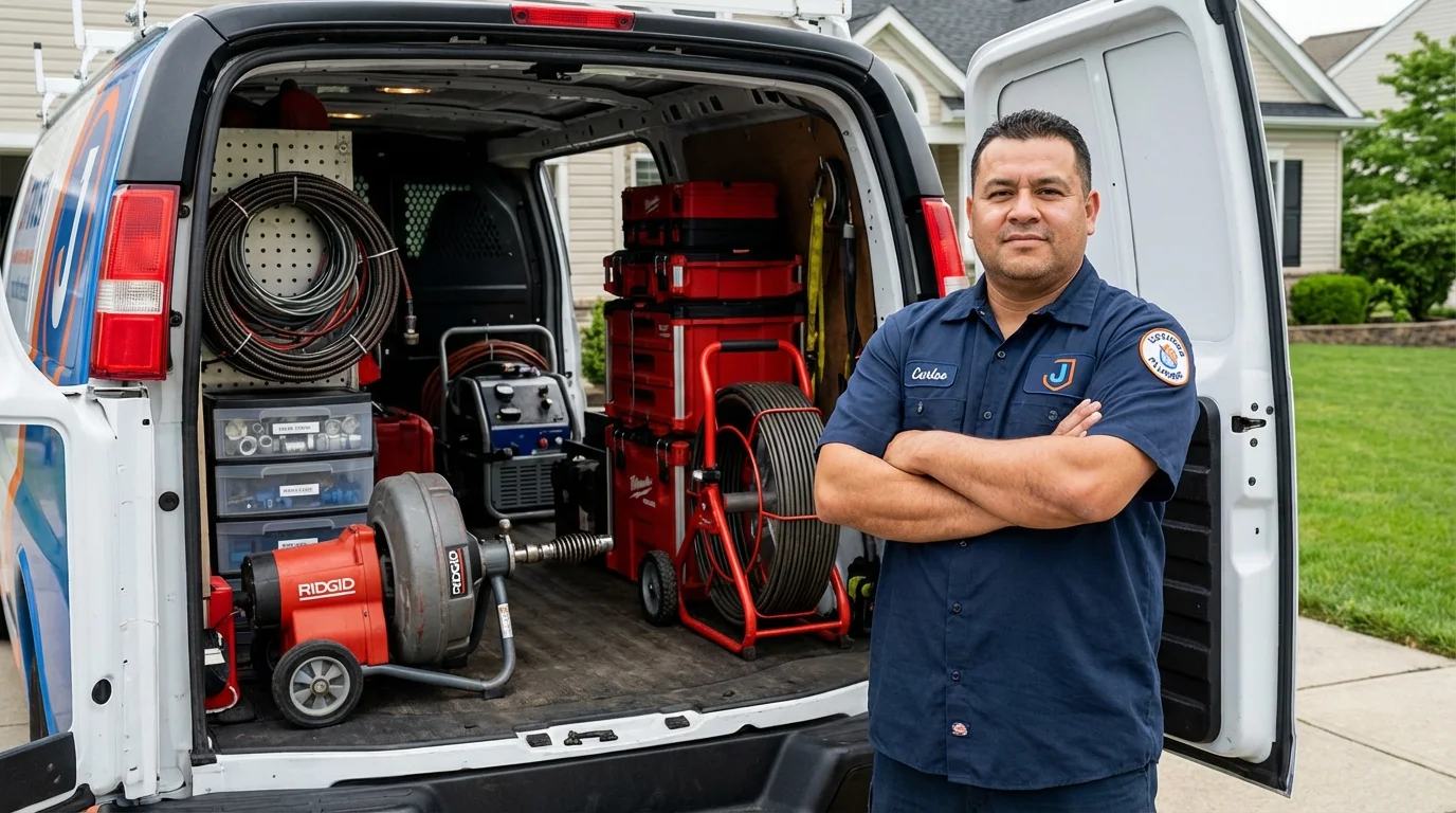 Professional drain cleaning equipment and Johns Plumbing LLC plumber in Joseph City