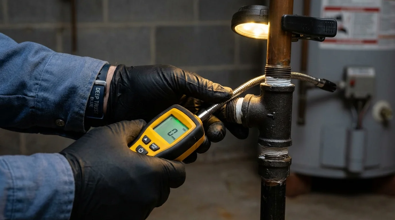 Gas leak detection with electronic sniffer by Johns Plumbing LLC in Joseph City