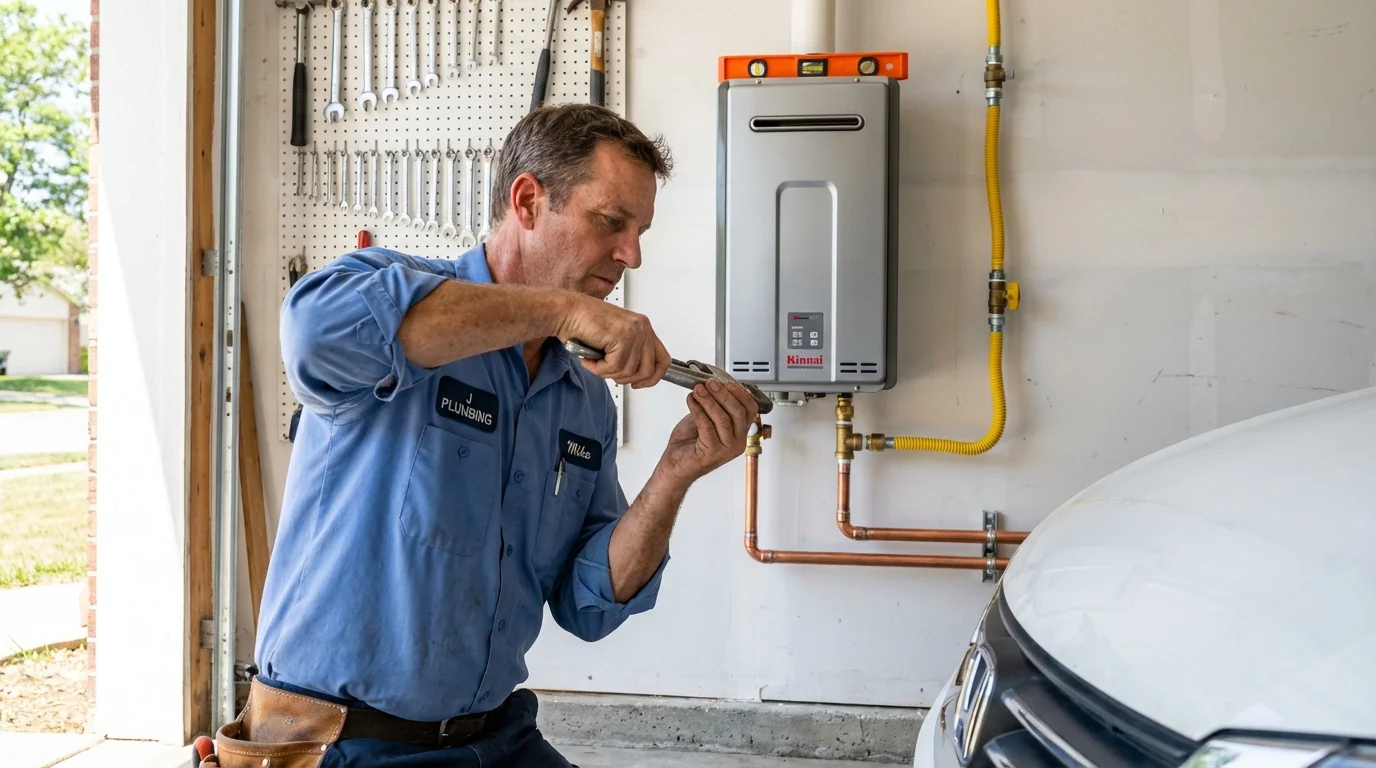 Tankless water heater installation by a Johns Plumbing LLC plumber in Joseph City